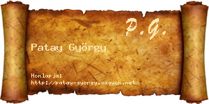 Patay György névjegykártya
